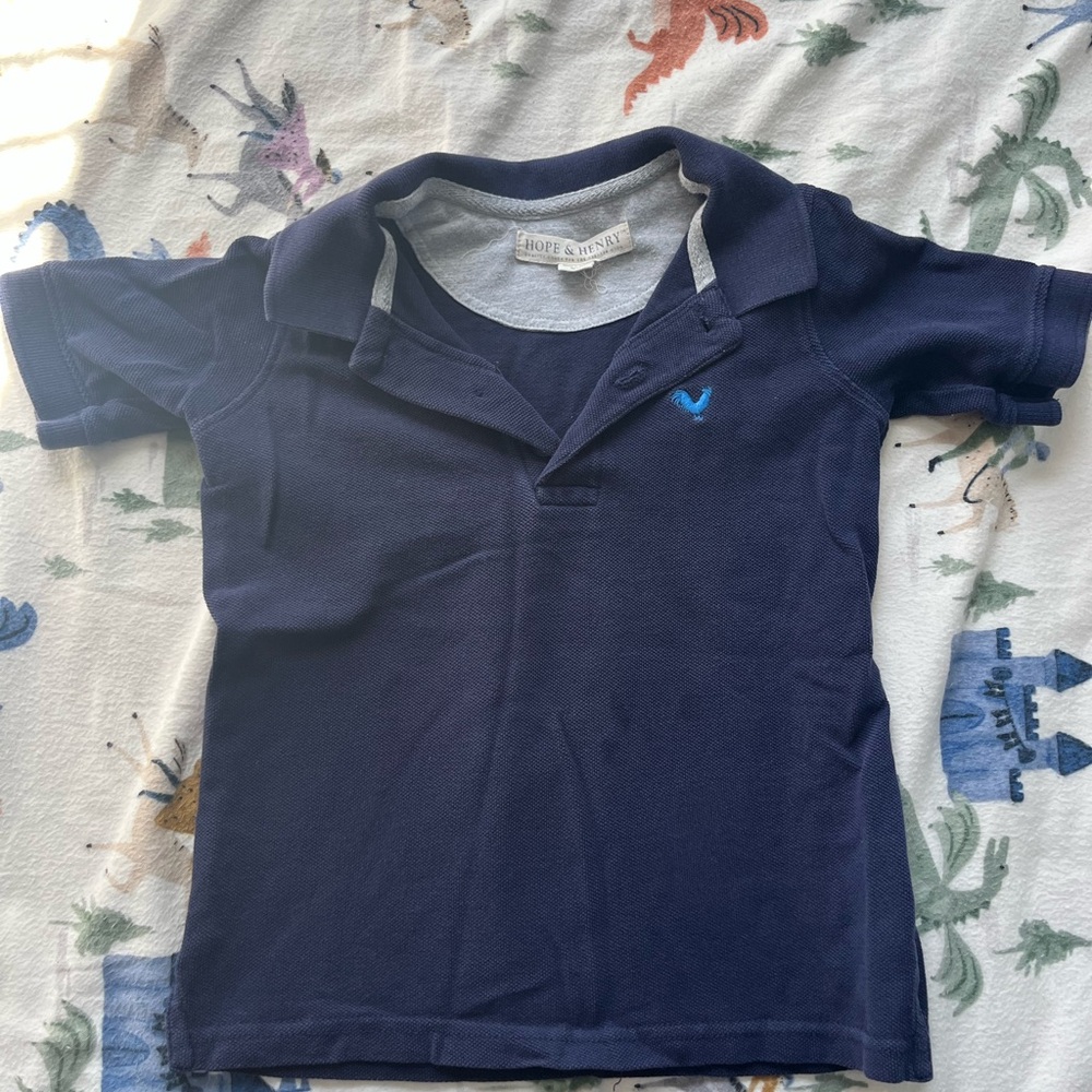 Navy Kids Organic Polo Shirt